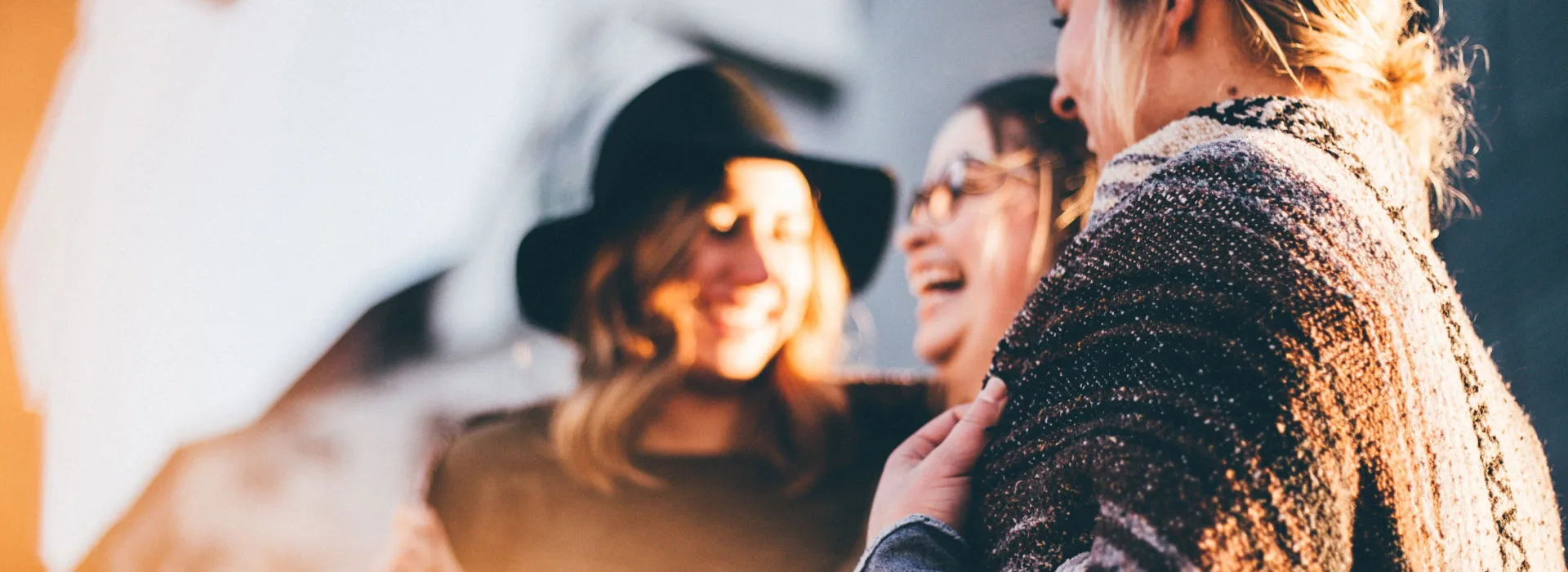 Three Women Laughing Banner Dimensions