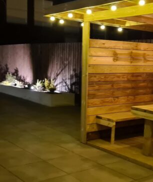 Exterior Patio Seating at Night