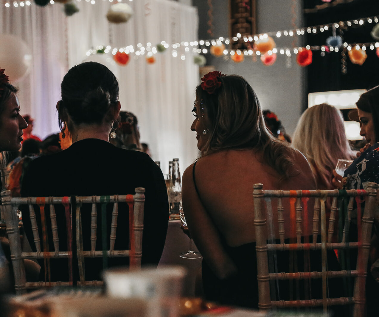 People Sat at Fiesta-themed Party